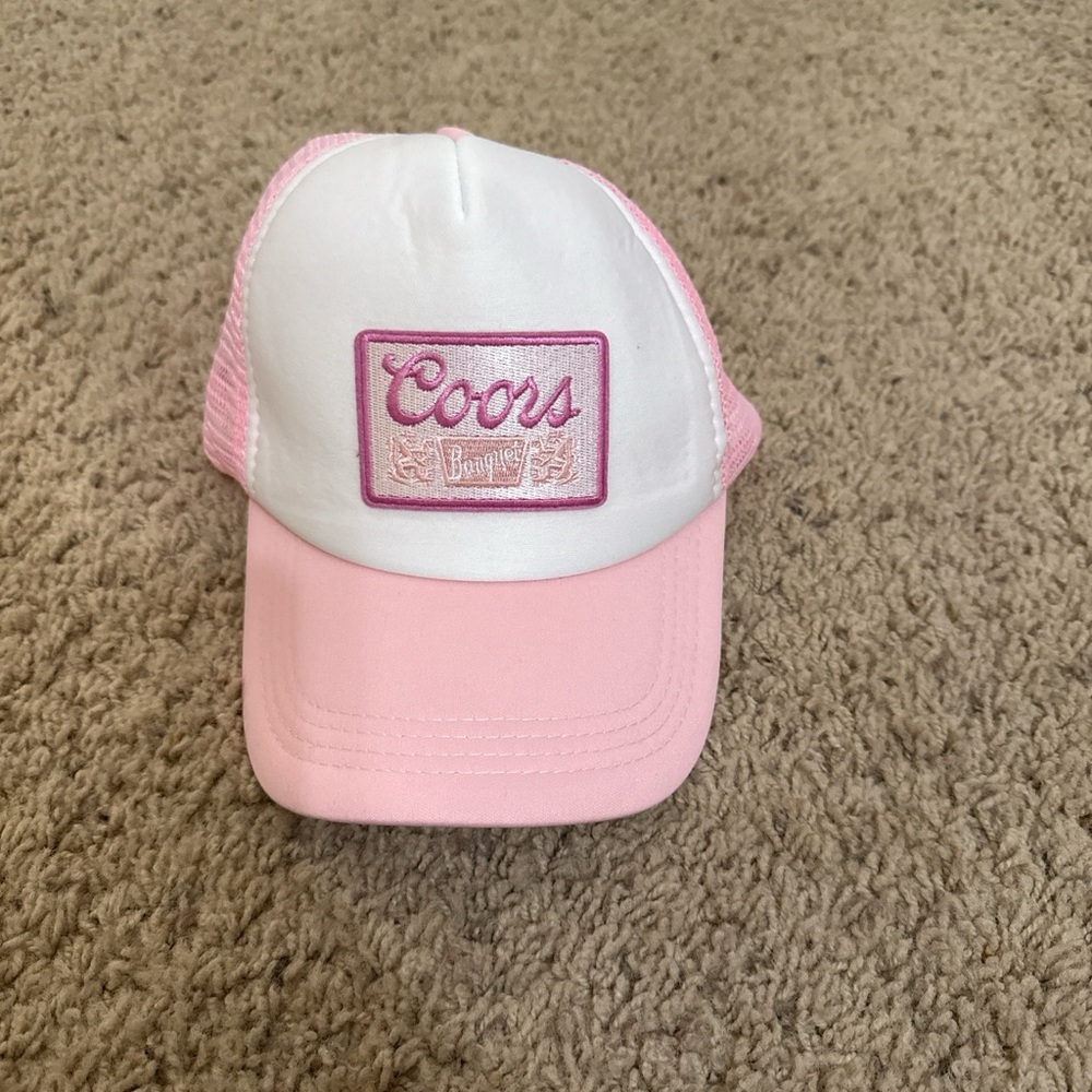 Pink and White coors Trucker Hat